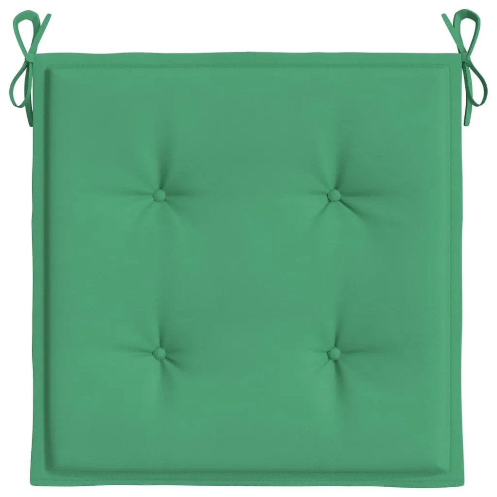 Perne scaun de gradina, 4 buc., verde, 50x50x3 cm, textil 4, Verde, 50 x 50 x 3 cm