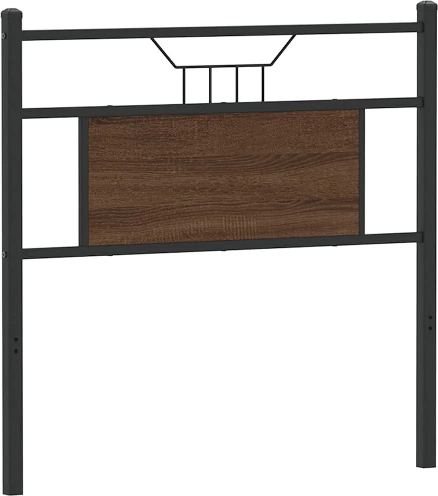 vidaXL Tăblie de pat de schimb, stejar maro, 75 cm, lemn prelucrat și oțel