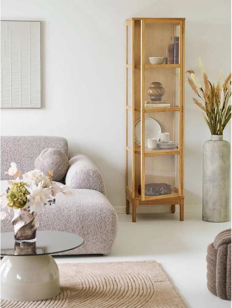 Vitrină în culoare naturală 47x180x40 cm Zamora – House Nordic