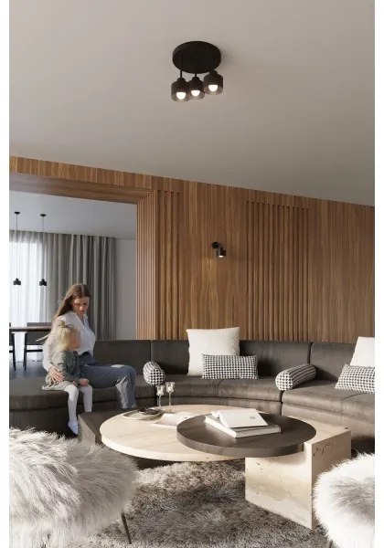 Lustră pe cablu SAVAR 1xE27/60W/230V neagră Sollux SL.1132