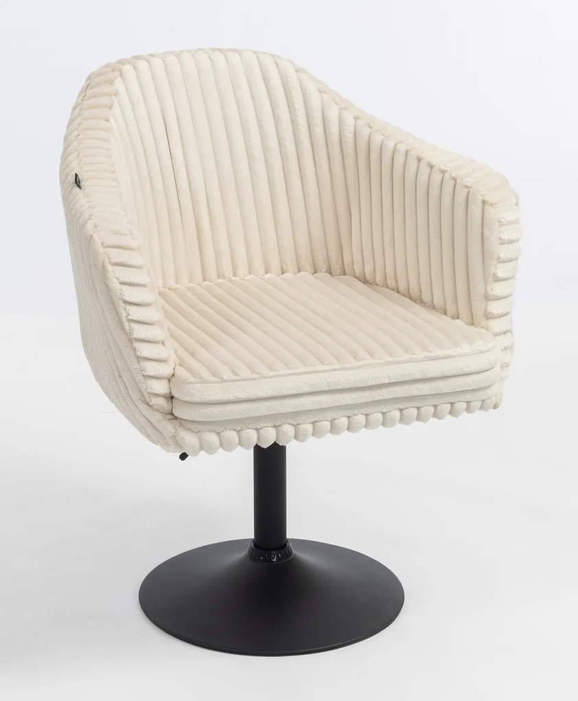 HR832N Scaun Cappuccino Teddy Cord cu Bază Neagră