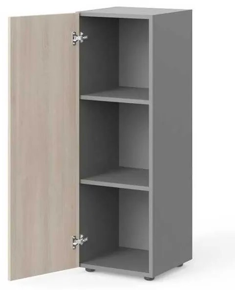 Dulap mediu Manager 39,9 x 42,2 x 119,5 cm, stânga, salcâm deschis / gri