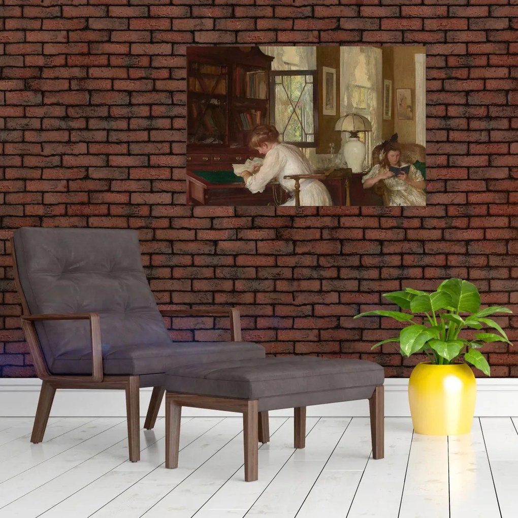 Tablou - Edmund Tarbell, Josephine and Mercie, reproducere (90x60 cm)