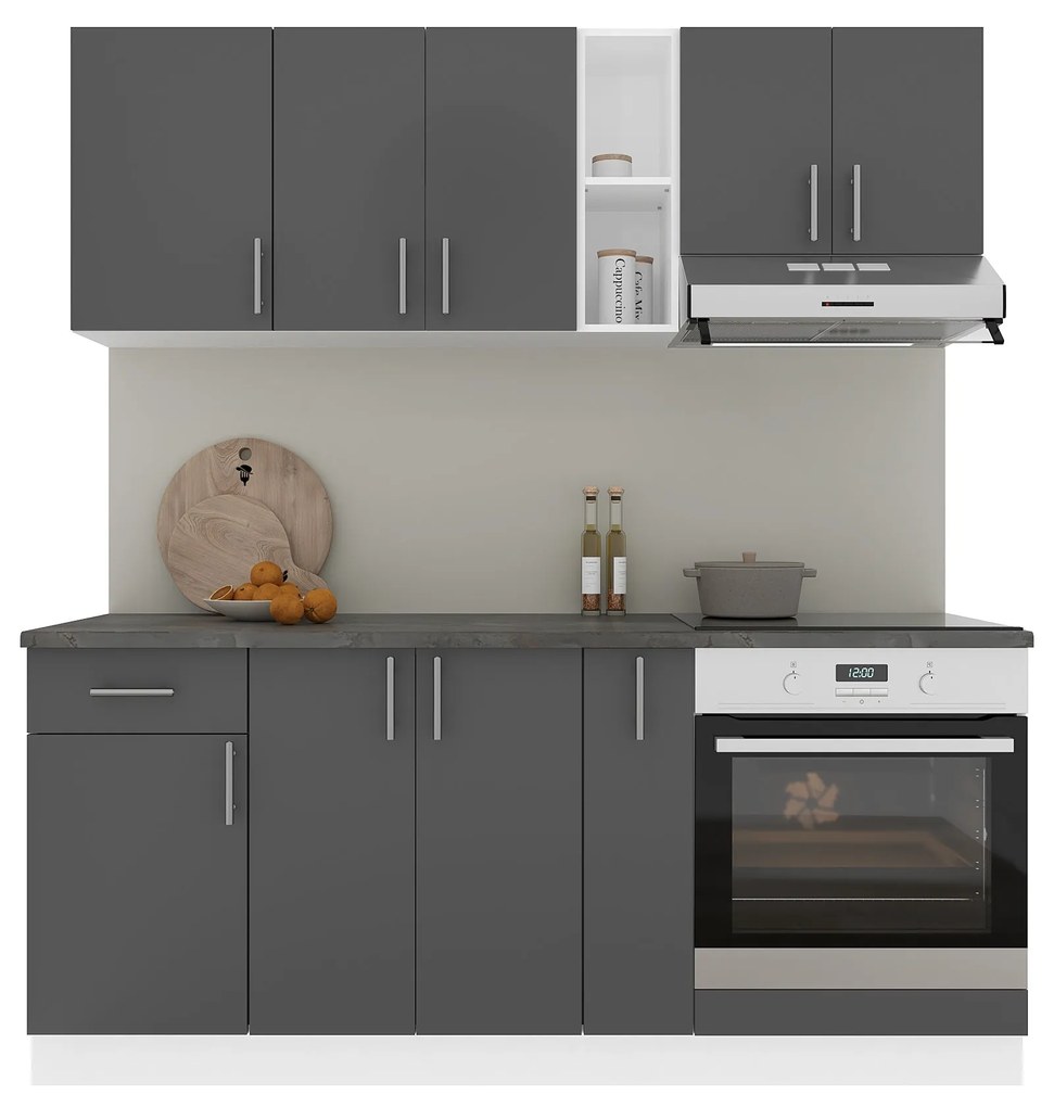 Set Bucatarie Karo V9, Antracit/Alb, Blat Thermo 28 mm, L 180 cm