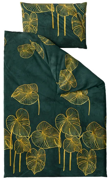 Lenjerie de pat din microplus VENECIA verde Dimensiunile lenjeriei: 70 x 90 cm | 140 x 200 cm