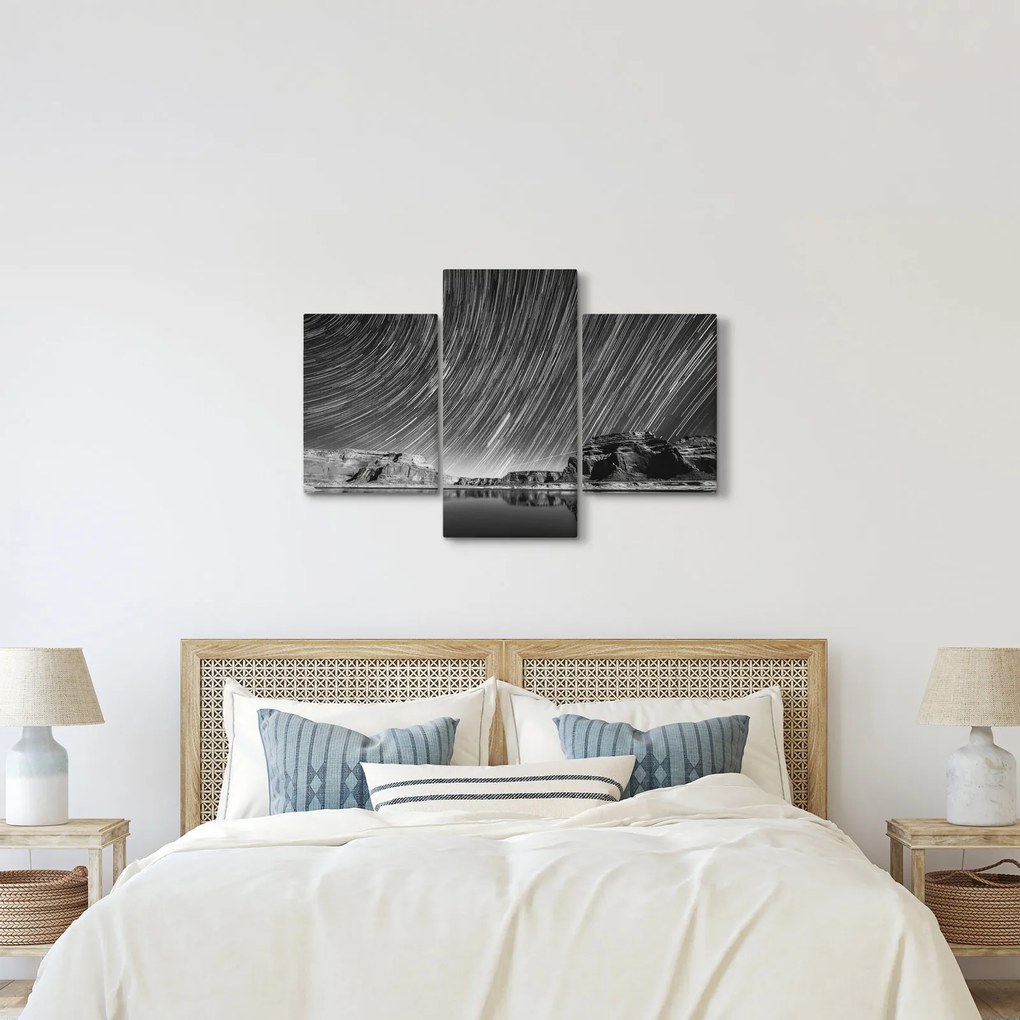 Tablou albnegru cu cerul și stele (90x60 cm)