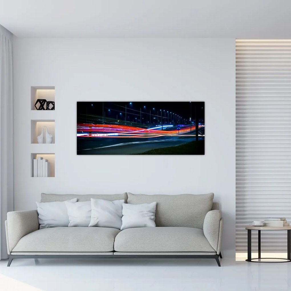 Tabloul orașului nocturn (120x50 cm)