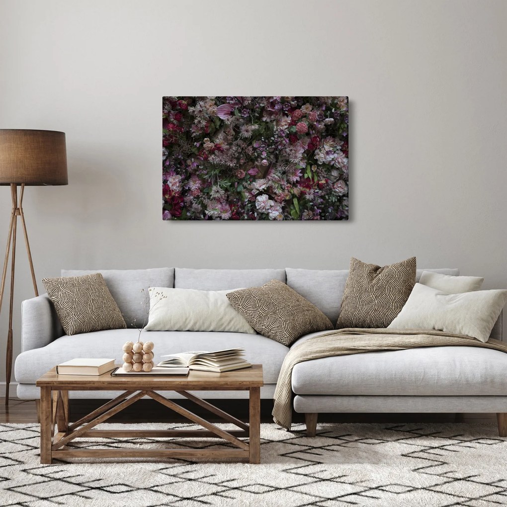 Tablou - Perete de flori (90x60 cm)