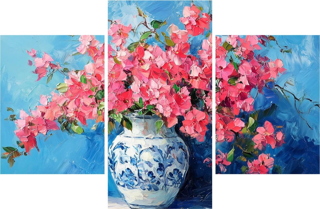 Tablou - Vază cu flori roz (90x60 cm)