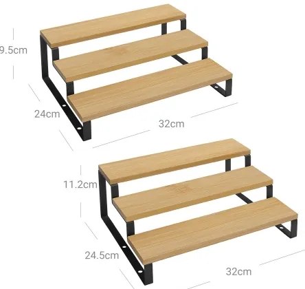 Set de 2 suporturi pentru condimente MARGE, negru/maro