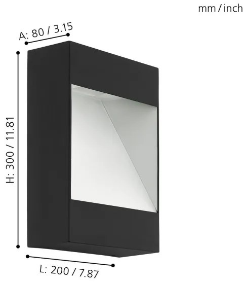 Eglo 98095 - Aplică perete exterior LED MANFRIA LED/10W/230V IP44