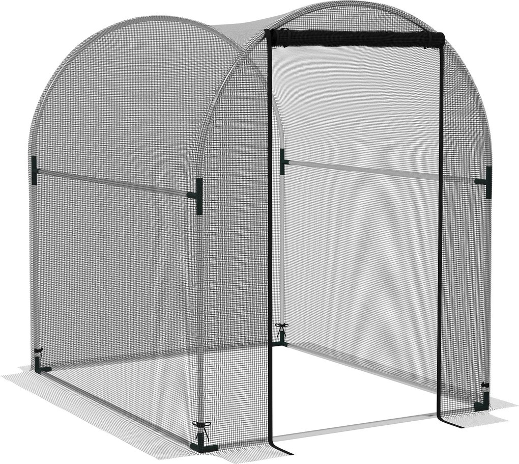 Outsunny Plasă de protecție pentru plante, protecție împotriva păsărilor, cu ușă și cadru solid din oțel, 1,2x1,5x1,5m, Negru/Argintiu | Aosom Romania