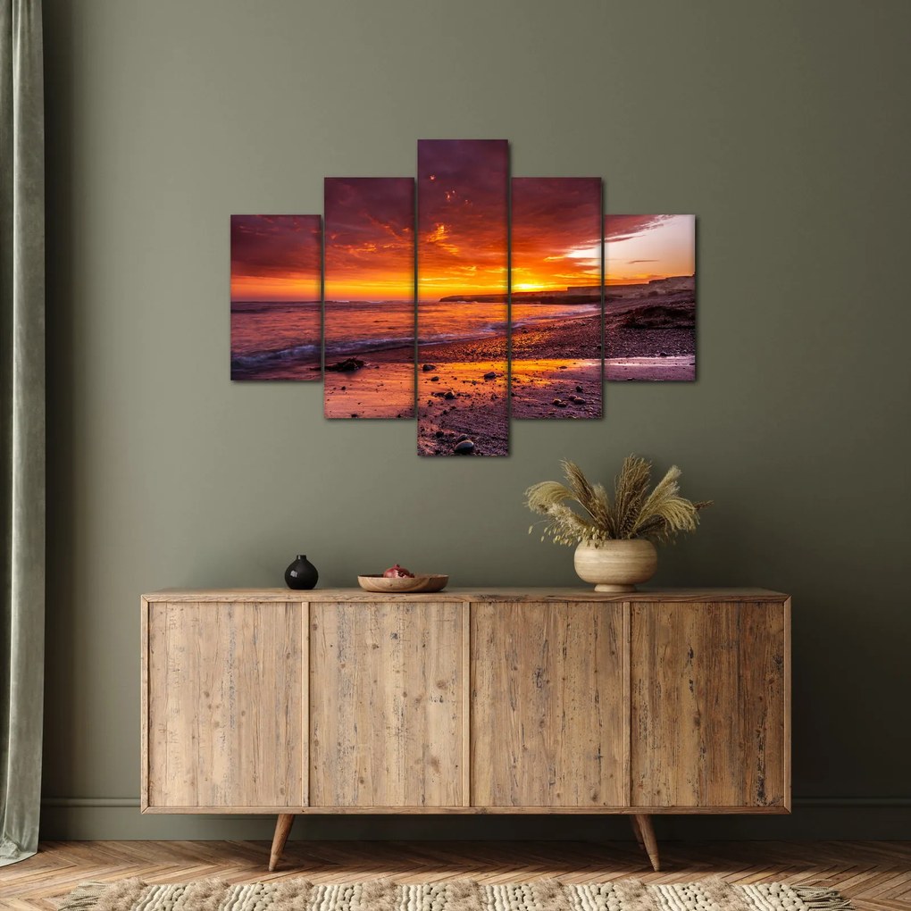 Tablou cu apus de soare la mare (150x105 cm)
