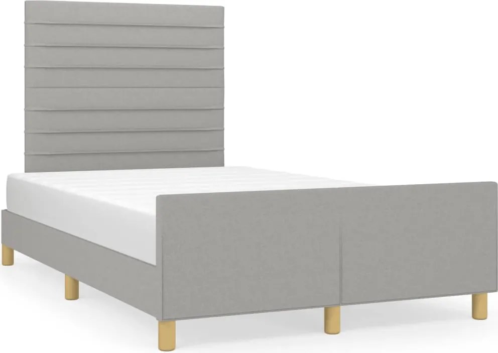 vidaXL Cadru de pat fără saltea țesătură gri deschis 120x190 cm