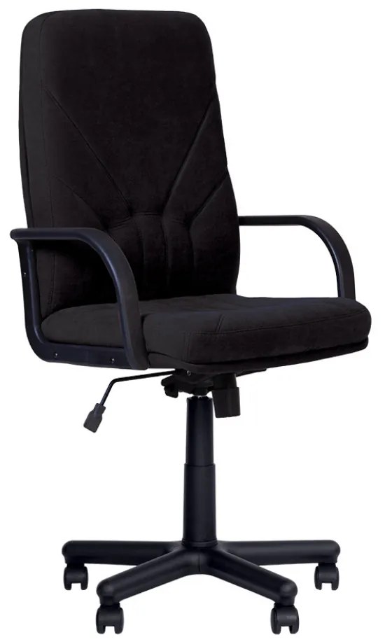 Scaun directorial Manager, mecanism Anyfix, textil microfibra, negru