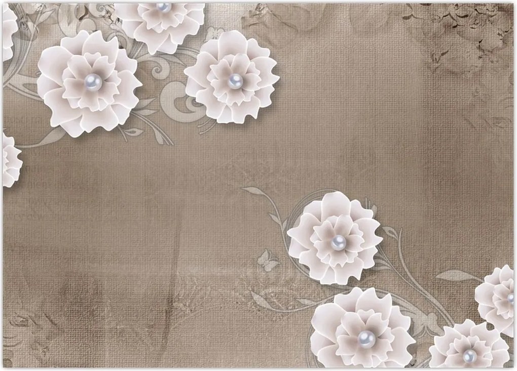 Tablou - Draperie cu flori (70x50 cm)