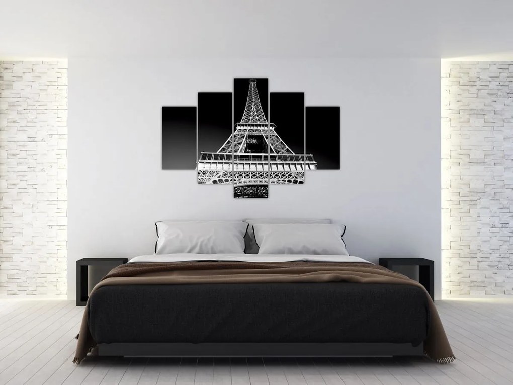 Tablou - Turnul Eiffel, alb-negru (150x105 cm)