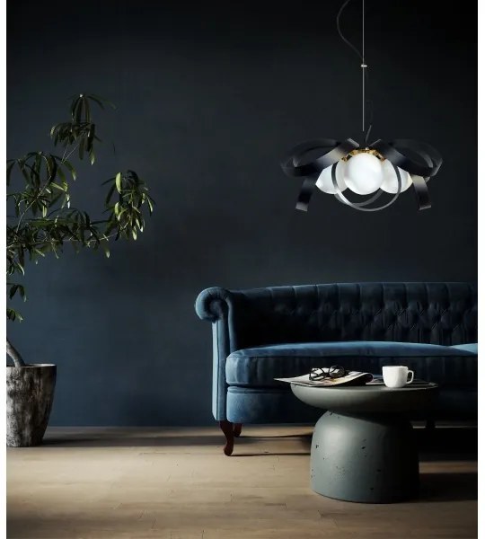 Lustră pe cablu NELA FLAT 4xE14/40W/230V negru Zuma Line 1139