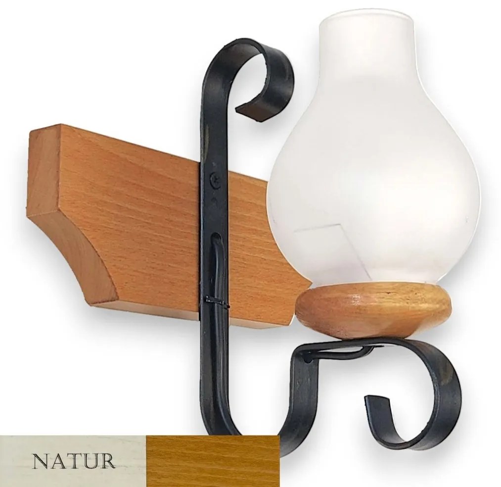 Aplica de perete rustica fabricata manual din lemn Vela WOOD-VE-AP1