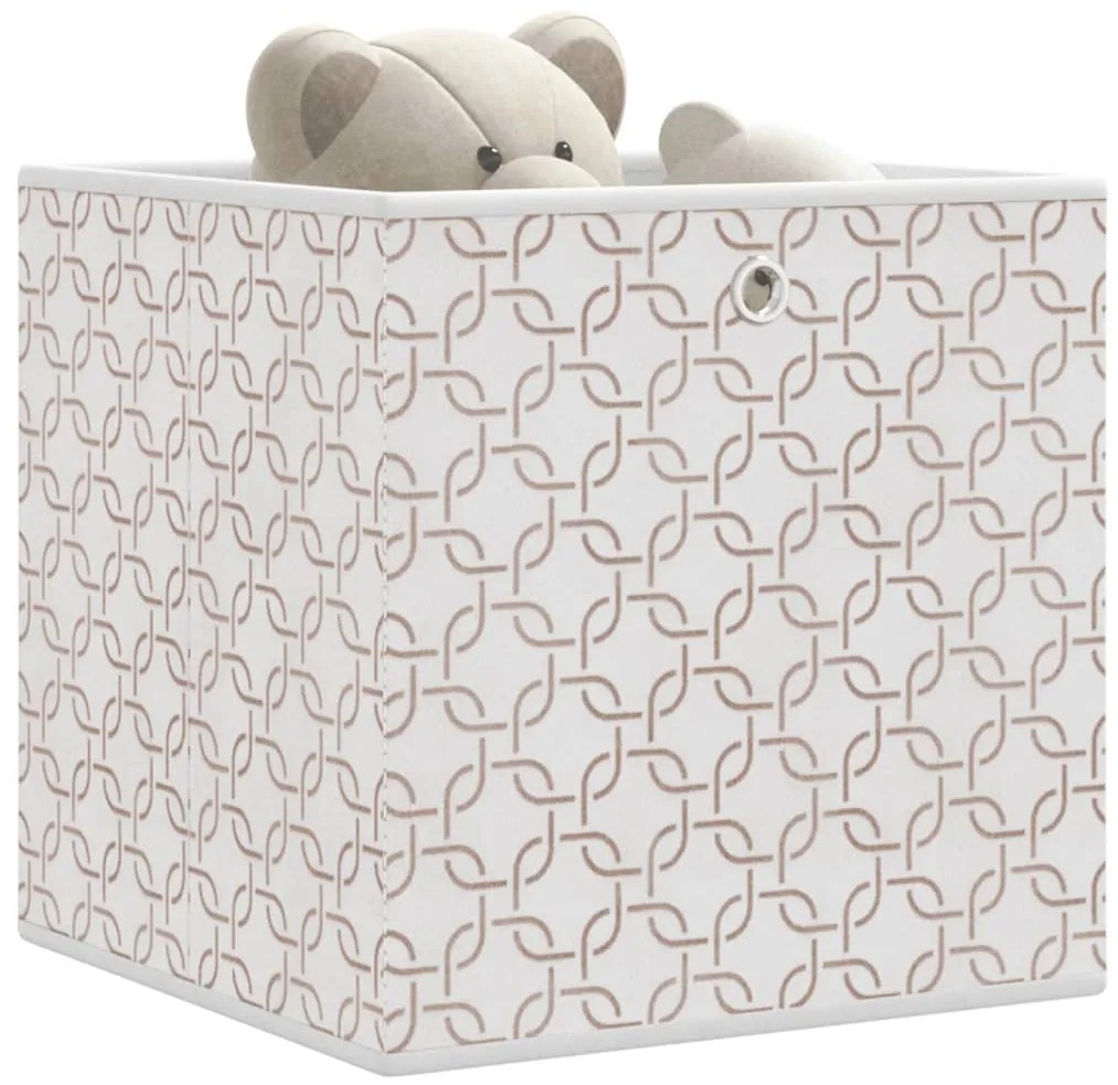 vidaXL Cutii depozitare pliabile 4 buc. crem 32x32x32cm textil nețesut