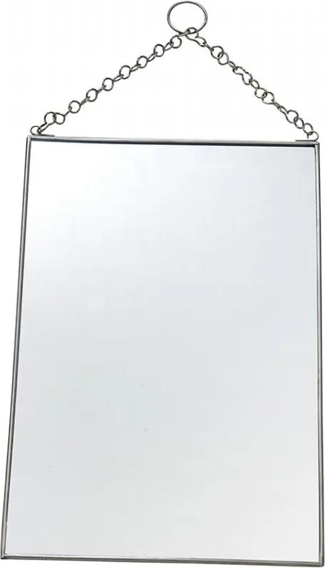 Oglinda dreptunghiulara argintie din fier si sticla 20x30 cm Keri Madam Stoltz