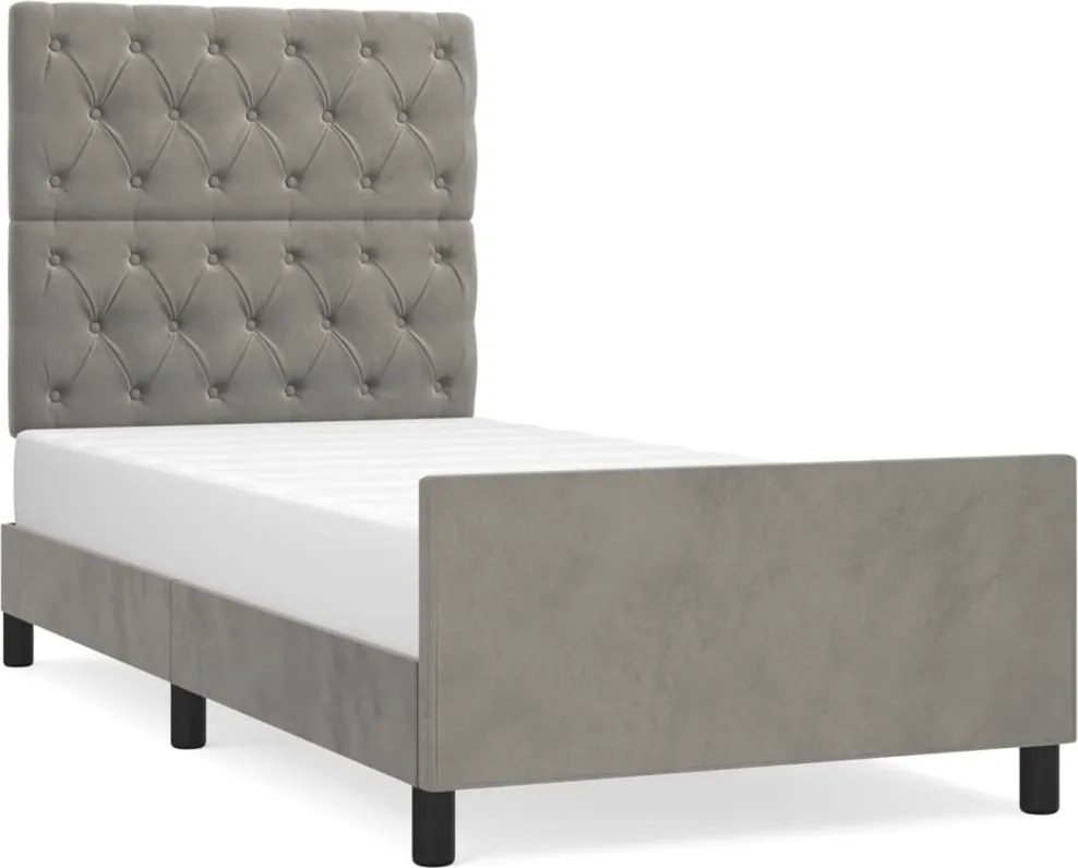 vidaXL Cadru de pat fără saltea, gri deschis, 80x200 cm, catifea