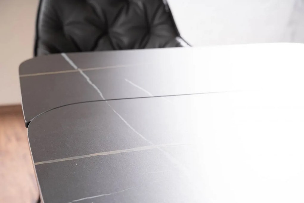 Masa extensibila Infinity Ceramic negru/negru mat - L160-240 cm