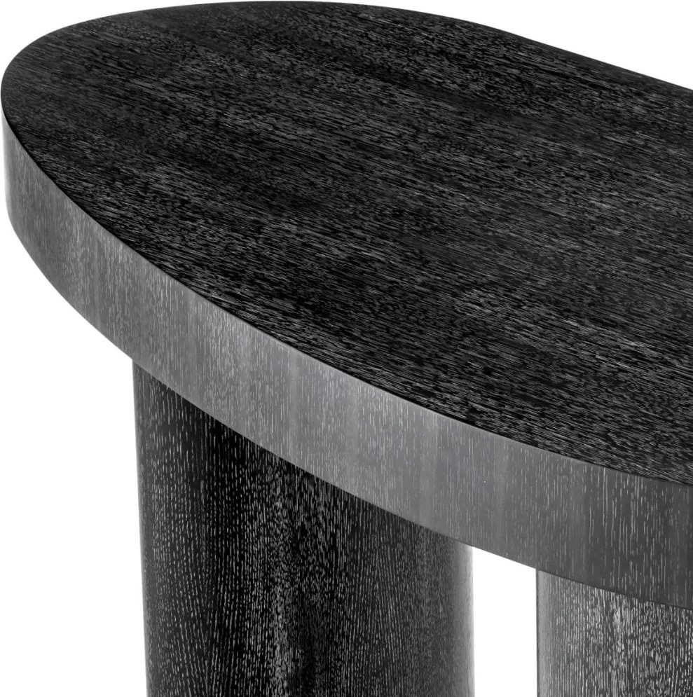 Birou design LUX din furnir de stejar Vence, gri carbune