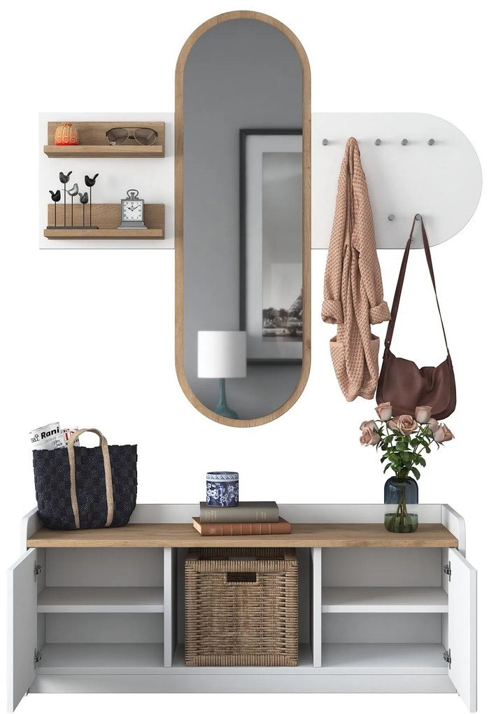 Mobilier Hol Vosiku 3 (alb + Nuc) . 1093953