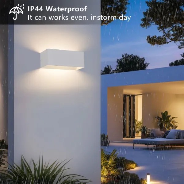 Brilagi - Aplică de perete pentru exterior DONNANI LED/7W/230V 20 cm alb IP44