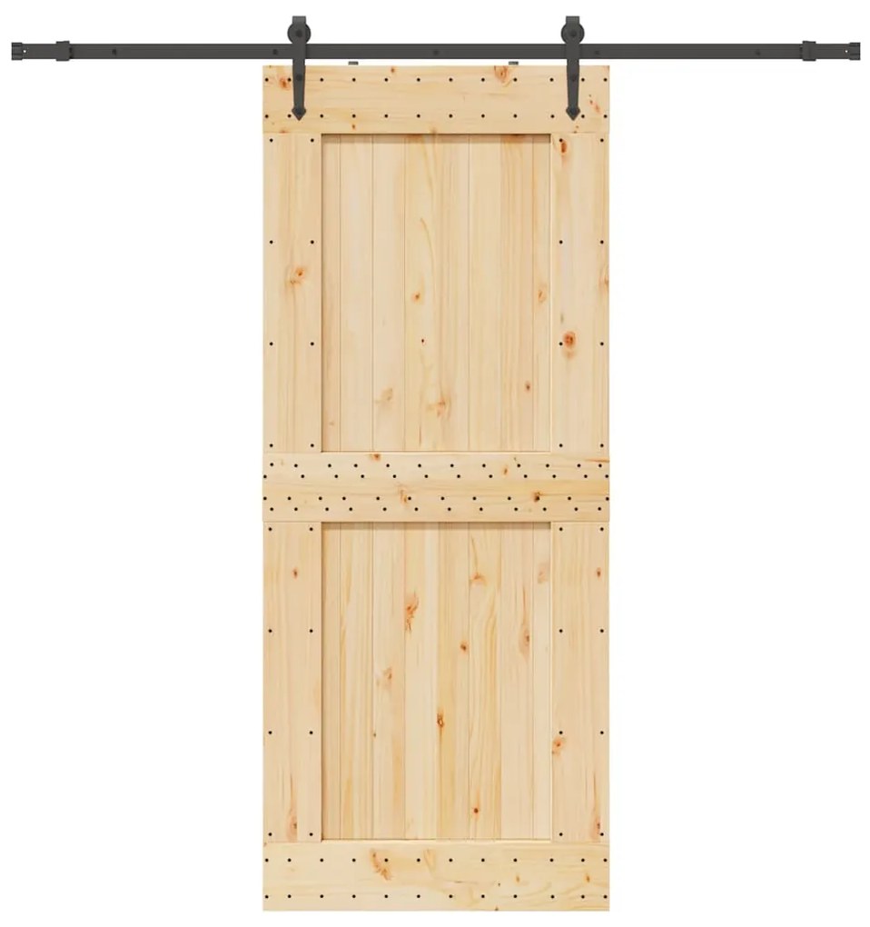 vidaXL Ușă glisantă cu set de feronerie 95x210 cm, lemn masiv de pin