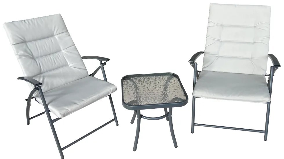 Set de grădină 1+2, gri/gri închis, MUSON