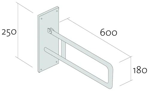 Maner fix Cersanit, Etiuda, 60x12x25 cm, inox