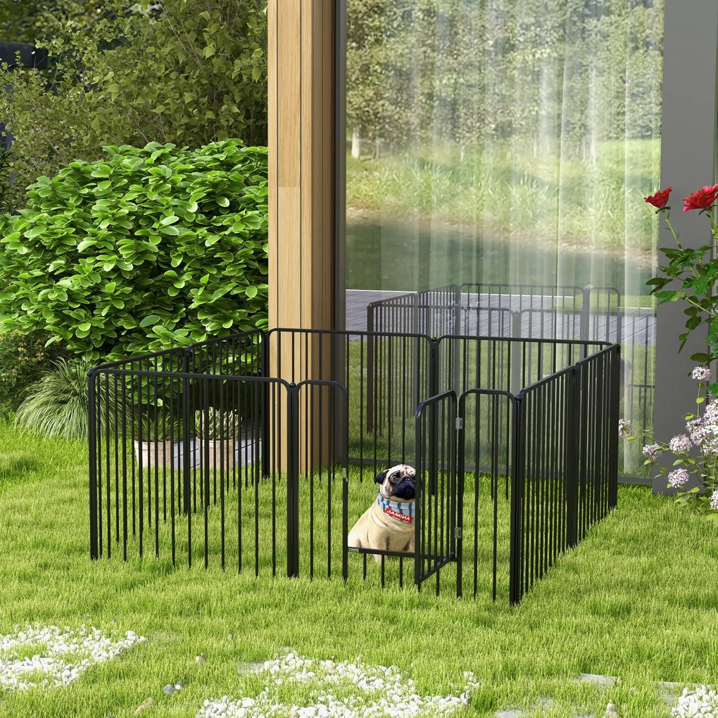 Pawhut tarc Joaca Caini – 6 Panouri Metalice, Rezistent Interior/Exterior | Aosom Romania