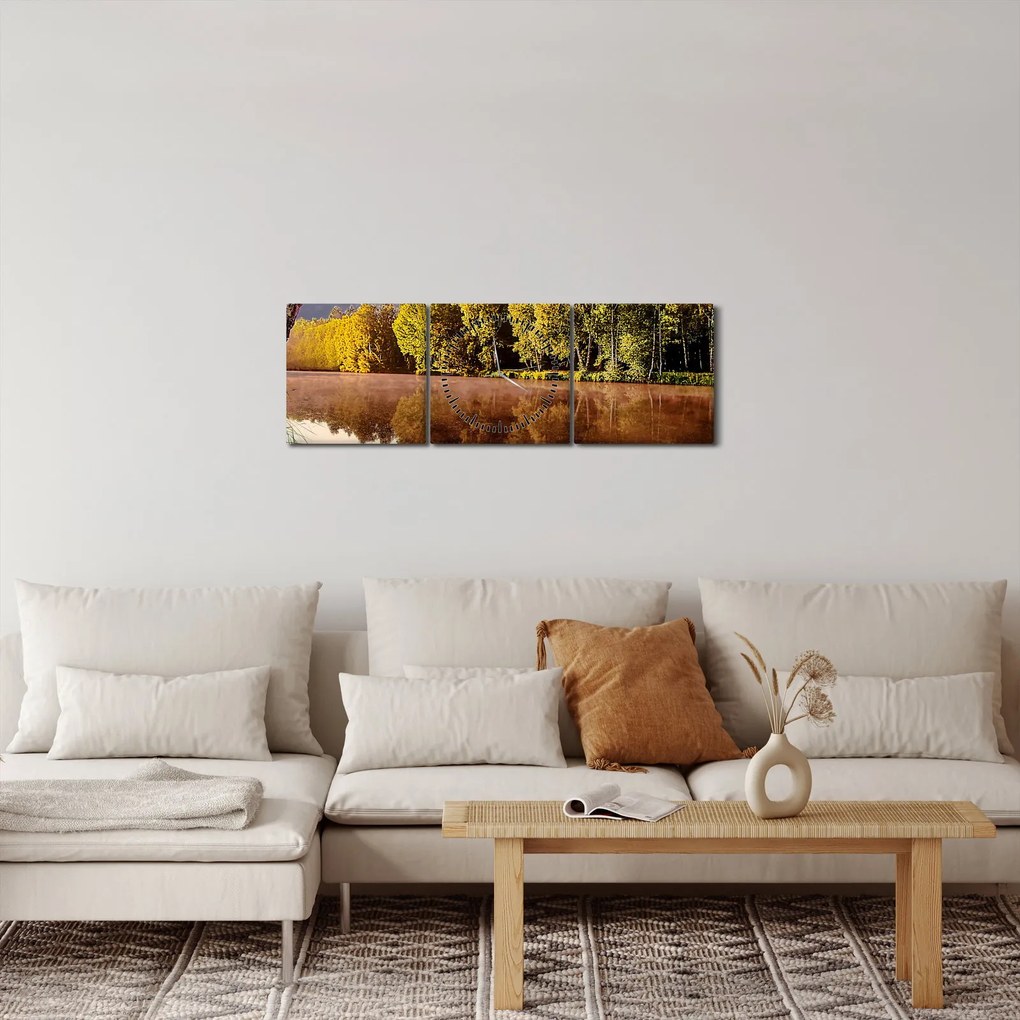 Tablou - După râu (cu ceas) (90x30 cm)