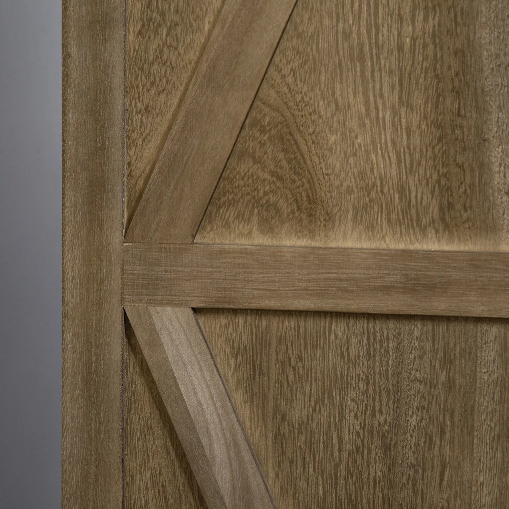 HOMCOM Paravan interior 4 Panouri 182L x 170H cm Stil rural elegant - separatoare de cameră cu cruciulite - Lemn de Paulownia Maro Gri | Aosom Romania