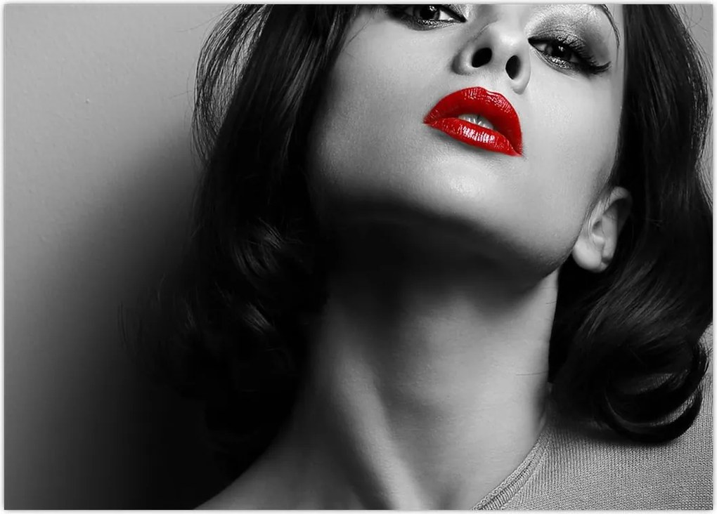 Tablou - Portretul unei femei cu ruj roșu (70x50 cm)