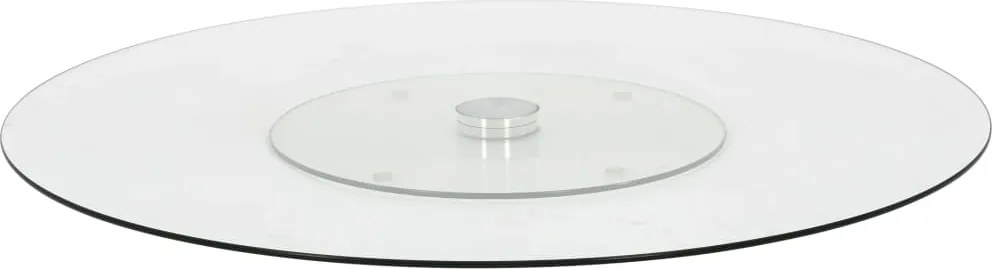 vidaXL Platou servire rotativ transparent, 60 cm, sticlă securizată