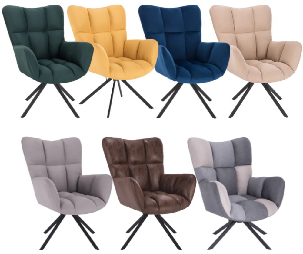 Scaun de design, ţesătură albastră, KOMODO