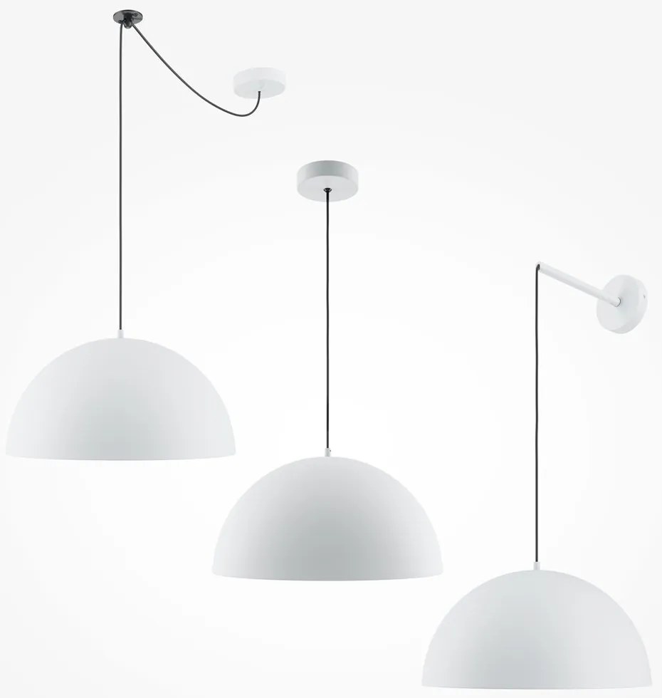 Lustra/Pendul metalic Basic D-35cm alb