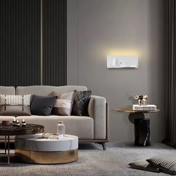 Immax 08285L-LED Aplica LED 3W cu senzor, USB și încărcare wireless, 230V