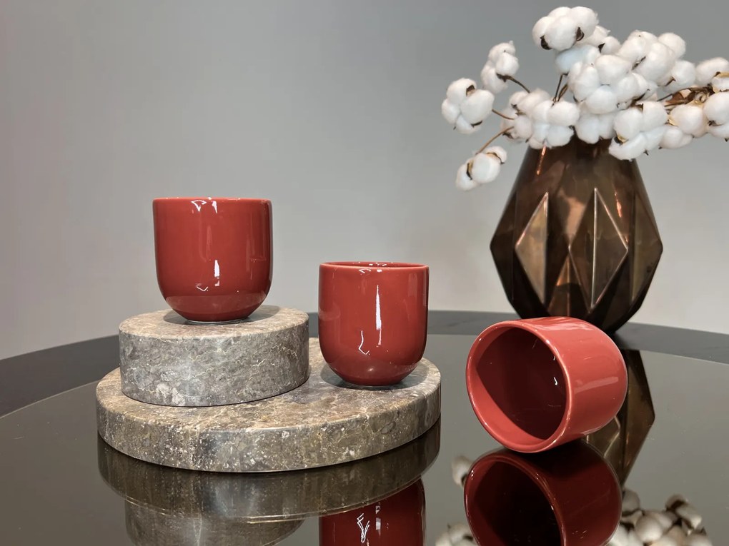 Pahar Ceramica Senso Novum (Grena, Lucios, 250ml) Gresie Glazurata Manual