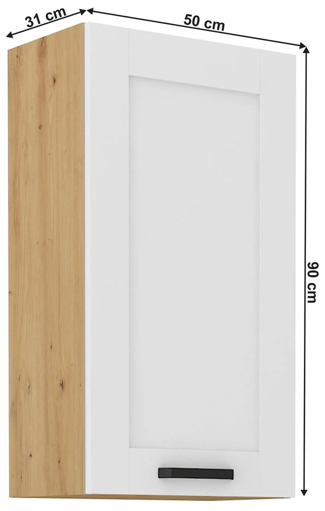 Dulap superior Lesana 2 (alb + stejar artisan) 50 G-90 1F . 1063968