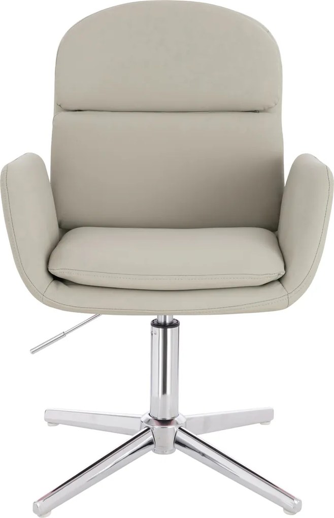 HR480CROSS Scaun Ecru Piele Ecologica Premium Soft cu Bază Cromata