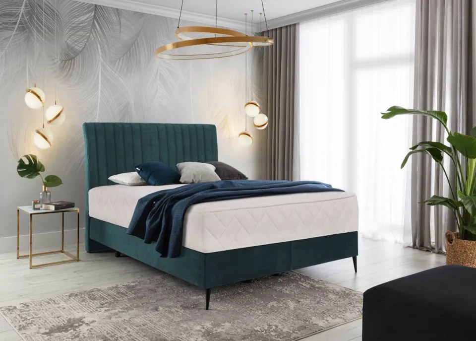 Pat tapitat, boxspring, 140x200 cm, Blanca 2, Eltap (Culoare: Gri deschis)