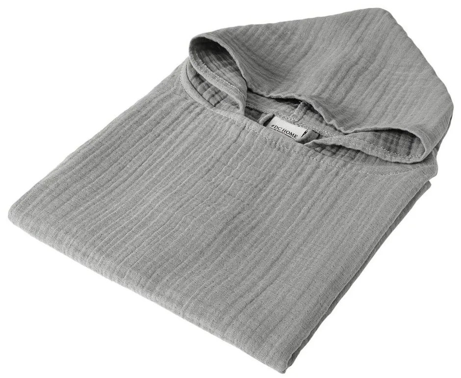 Poncho pentru copii gri din muselină Juno – Foutastic