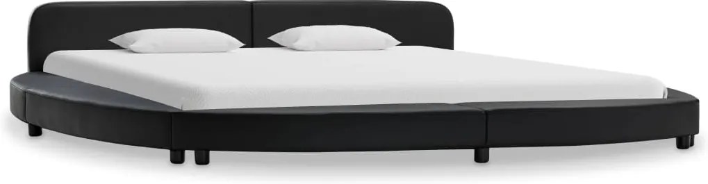 Cadru de pat, negru, 180 x 200 cm, piele ecologica