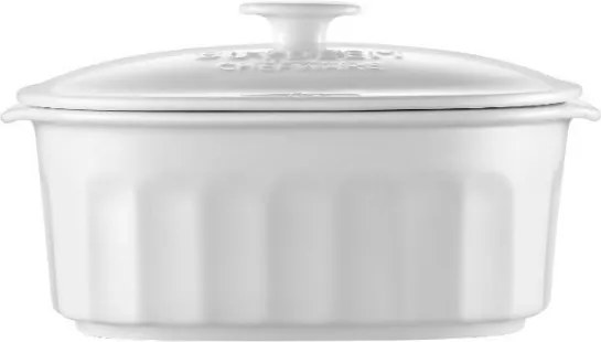Recipient din porțelan pentru aparatul de gătit cu aburi BUYDEEM CT1005, 2 l, de la -8 °C la +230 °C, omologat de FDA pentru contactul cu alimentele, alb