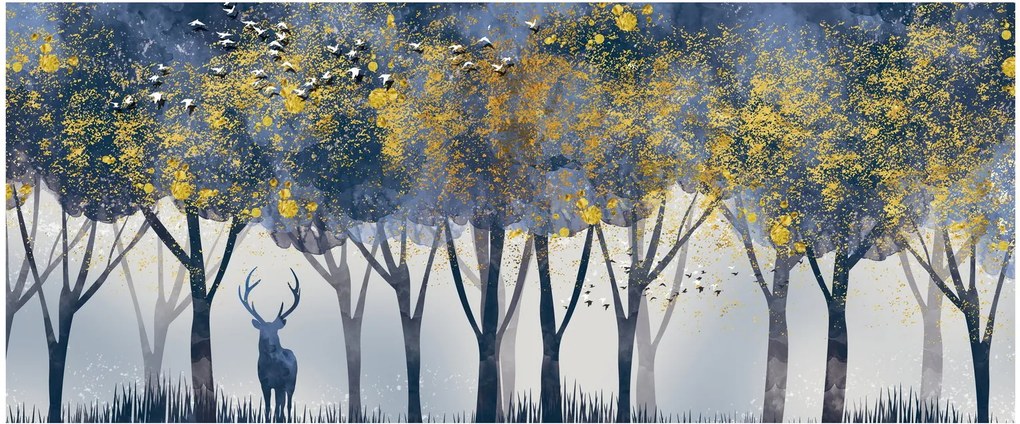 Tablou cerbul în pădure (120x50 cm)