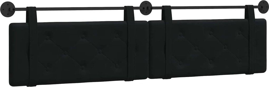 vidaXL Cap de pat suspendat Pe perete Negru 210 x 55 x 5 cm Catifea